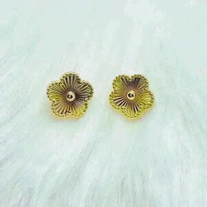 Golden Flower Stud Earrings